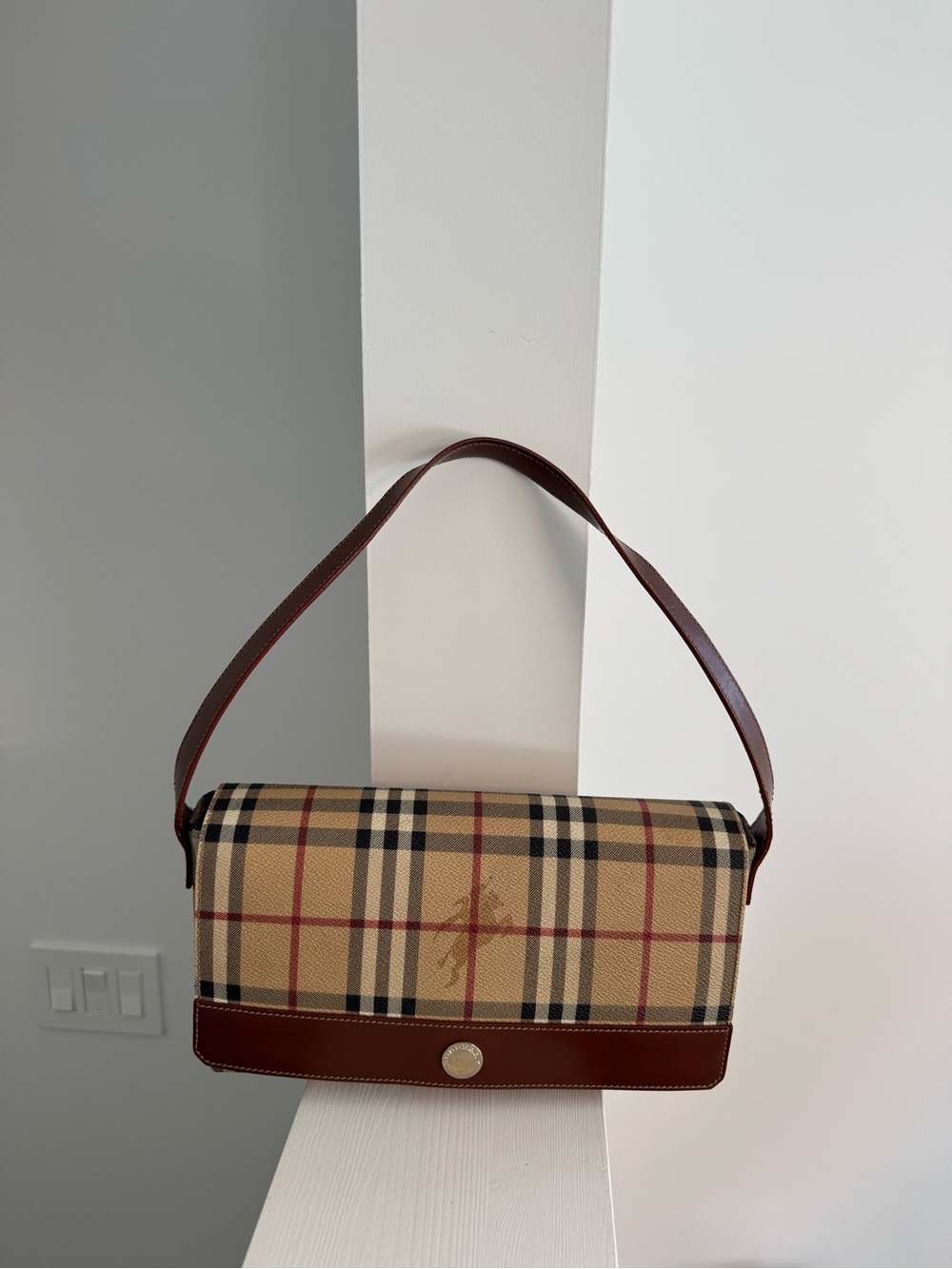 Vintage Burberry Haymarket Check Shoulder Bag